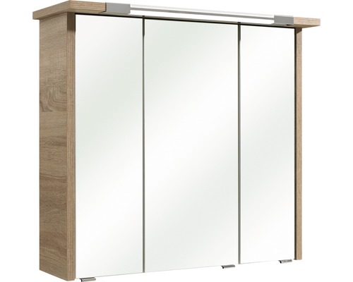 Armoire de toilette LED Pelipal Prato II 75cm chêne nature transversale 045.467569 IP 20