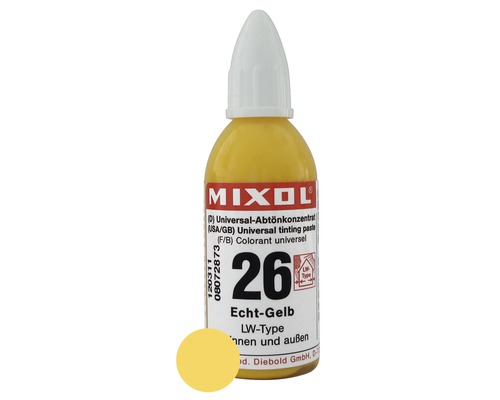 Concentré de colorant MIXOL® 26 jaune franc 20 ml Teinte à mélanger jaune pour teinter la peinture