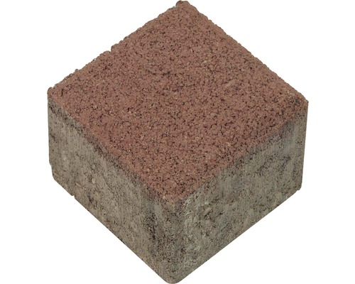 Pavé carré pierre pleine pour dalle stabilisatrice rouge 8,3 x 8,3 x 8 cm