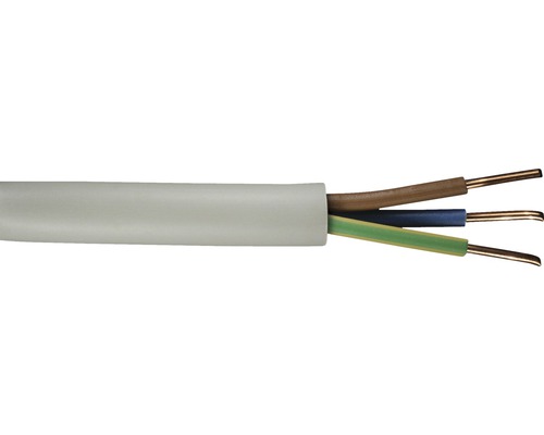 Gaine de câble NYM-J 3x1,5mm² 10 m gris Câble électrique à trois fils