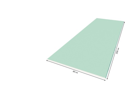 Plaque de plâtre carrée mesurant 60 centimètres sur 200 centimètres.