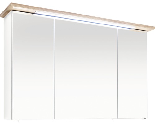 Armoire de toilette Pelipal Cesa III 115 x 20 x 72 cm blanc à haute brillance 3 portes led IP 44