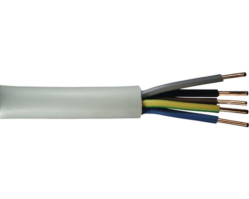 Gaine de câble NYM-J 5x1,5 mm² 5 m gris