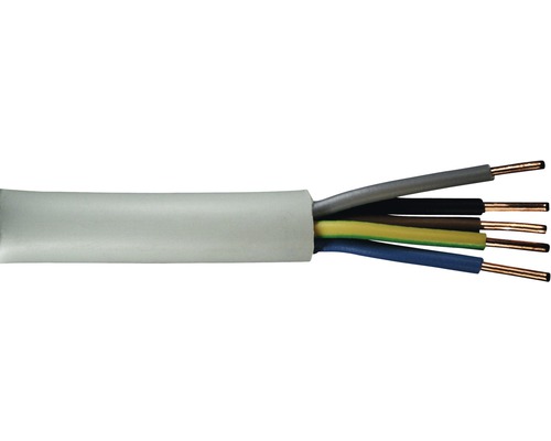 Gaine de câble NYM-J 5x1,5mm² 10 m gris Câble électrique à cinq conducteurs