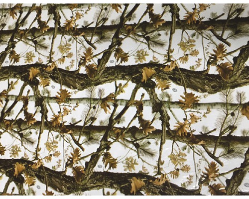 Film d'impression à l'eau camouflage CA-R-017 naturel 100 x 100 cm Film décoratif avec motif d''arbres et de feuilles