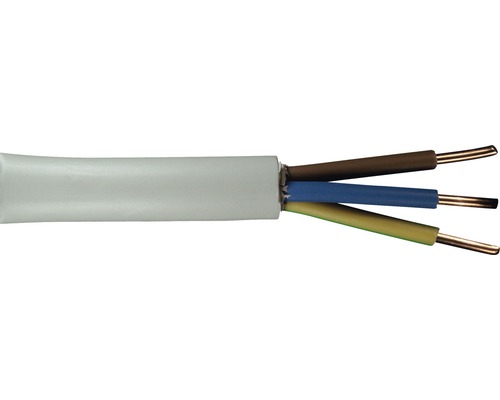 Gaine de câble NYM-J 3x2,5 mm² 10 m gris Câble électrique à trois conducteurs