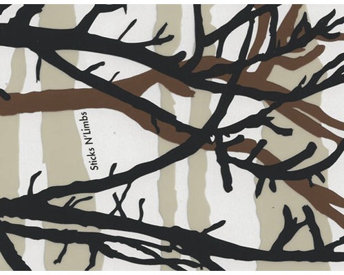 Film d'impression à l'eau camouflage CA-R-041 noir marron 100 x 50 cm Motif camouflage Sticks N'' Limbs avec branches
