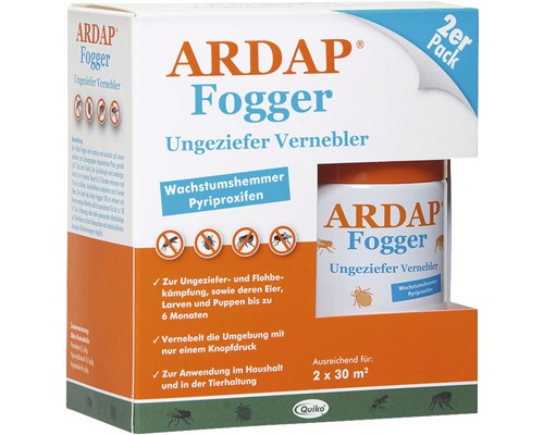Spray anti-nuisibles ARDAP Fogger pack de 2, 2 x 100 ml