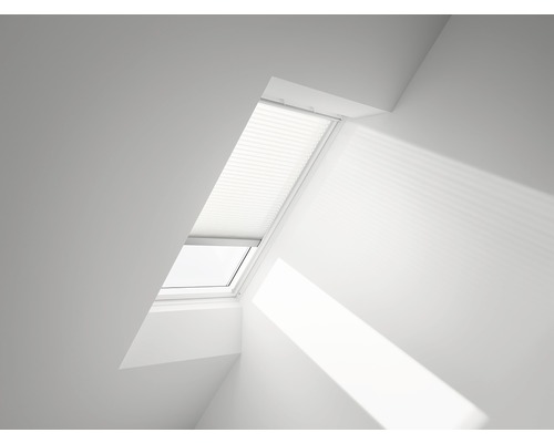 Store plissé VELUX blanc à commande électrique FML MK12 1016