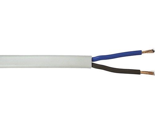 Tuyau flexible H03VVH2-F 2x0,75 mm² blanc au mètre
