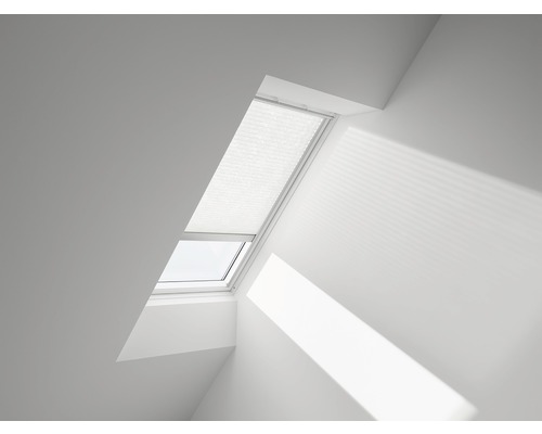 Store plissé VELUX blanc à motif à commande électrique FML MK04 1256