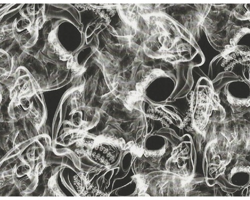 Film d'impression à l'eau camouflage CA-R-065 noir 100 x 50 cm Textile avec motif de crâne