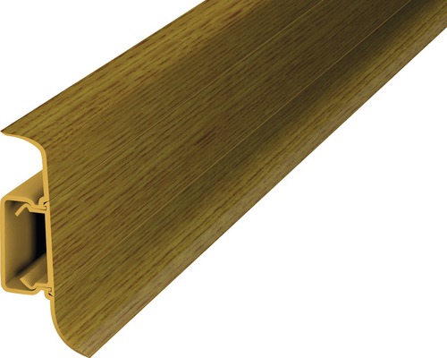 Prinz Klemmsockelleiste PVC eiche montana 50 x 2500 mm Sockelleiste aus Kunststoff mit Holzdekor