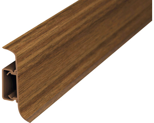 Plinthe à clipser Prinz cache-fil plastique noyer 50 x 2500 mm Plinthe à décor bois