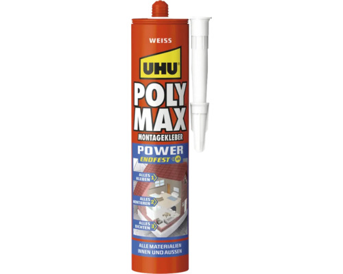 UHU POLY MAX Montagekleber Power Endfest weiß 425 g Uhu Poly Max Montagekleber Kartusche