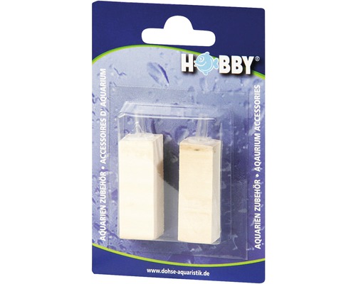 Aérateur Hobby aérateur en bois de tilleul 45x15x15 mm, 2 pièces Deux pierres à bulles dans un emballage pour accessoires d''aquarium