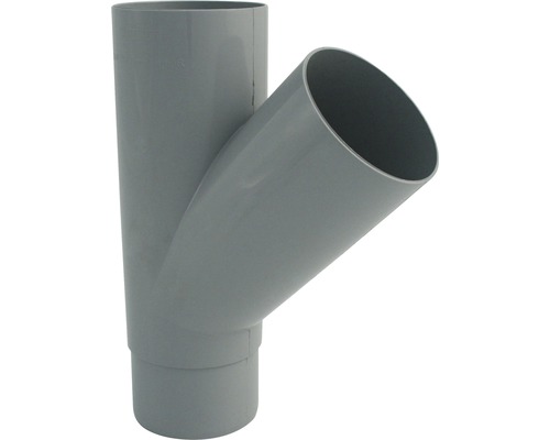 Embranchement de tuyau Marley plastique rond 45 degrés gris fenêtre RAL 7040 DN 105/75 mm