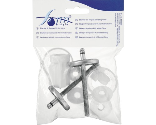 Scharnier für Duroplast WC-Sitze Cabras in Verpackung