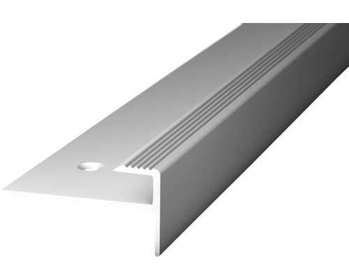 Nez de marche avec insertion aluminium argenté perforé 30 x 15 x 1000 mm-0