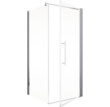 Duschtür mit Seitenwand mit Drehtür SCHULTE Alexa Style 2.0 ExpressPlus 90 x 90 cm Profil aluminium Klarglas schmutzabweisende Glasbeschichtung