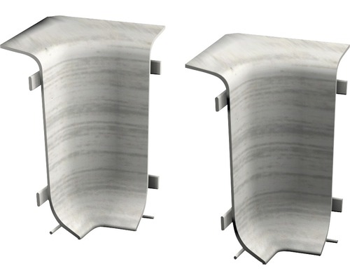 Innenecken für Klemm-Sockelleiste mit Kabelkanal Esche weiß 50 mm