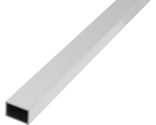 Tube rectangulaire alu argent anodisé 50x20x2 mm, 2 m