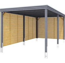 Holzcarport mit Lamellenwand
