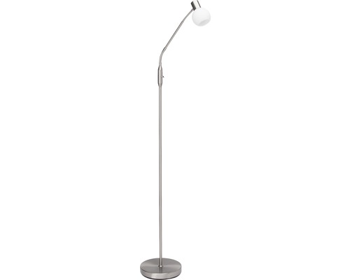 Stehlampe mit flexiblem Arm und rundem Lampenschirm