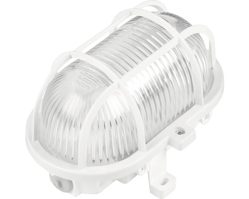 Lampe ovale avec panier en plastique 1 ampoule blanc