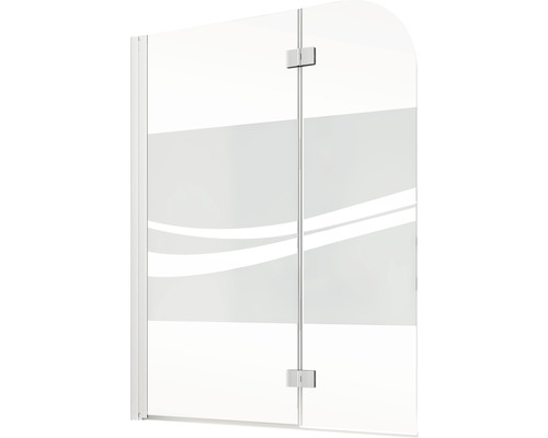 Duschwand aus Glas mit Dekor