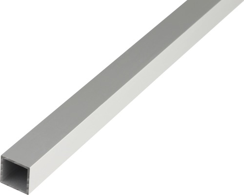 Tube carré alu argent anodisé 15x15x1 mm, 2,6 m