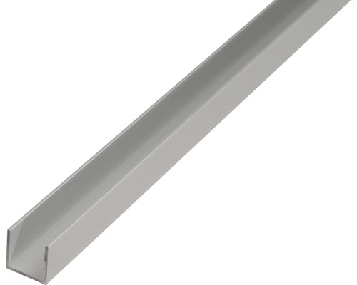 Profilé en U alu argent anodisé 25x25x2 mm, 2,6 m Profilé en U en aluminium
