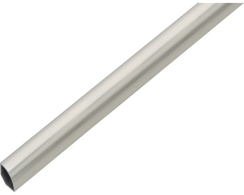 Viertelkreisprofil PVC Edelstahloptik 15x1,2 mm, 1 m Aluminiumrohr mit achteckigem Profil