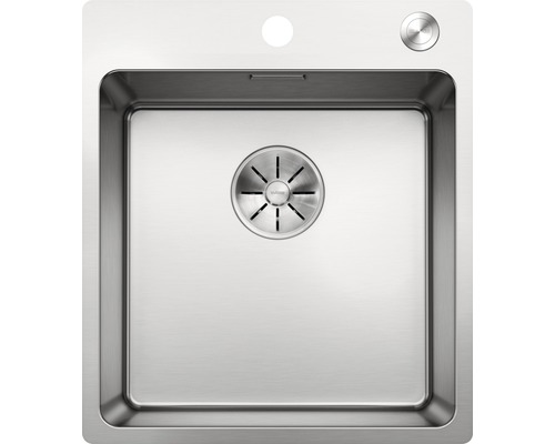 Évier Blanco ANDANO 400-IF/A 440 x 500 mm acier inoxydable brillant satiné 525244 Évier en acier inoxydable avec garniture d''écoulement