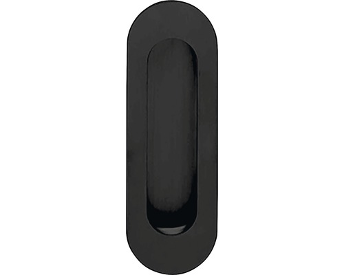 Poignée encastrée ovale acier inoxydable noir Lxlxh 120x40/14 mm