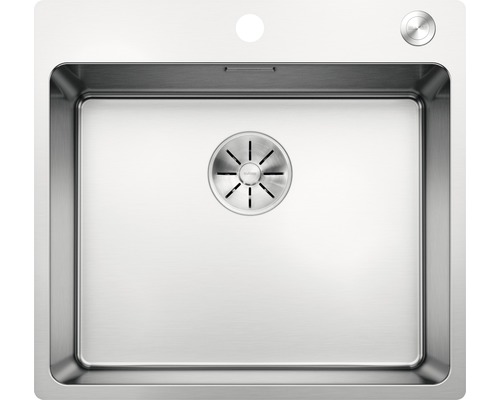 Évier Blanco ANDANO 500-IF/A 540 x 500 mm acier inoxydable brillant satiné 525245 Évier en acier inoxydable avec garniture d''écoulement
