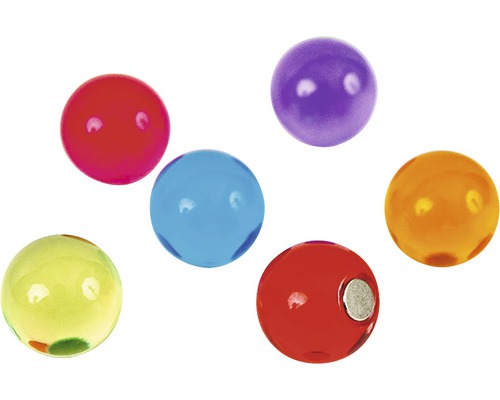 Aimants décoratifs Boule Bolla set de 6 multicolores