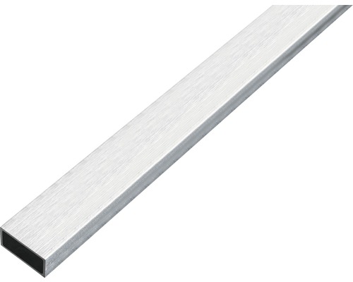 Tube rectangulaire Alu design acier inoxydable clair, 20x10x1 mm, 2 m