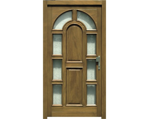 Porte d'entrée épicéa avec finition chêne modèle BB 121 1100x2105 mm tirant droit