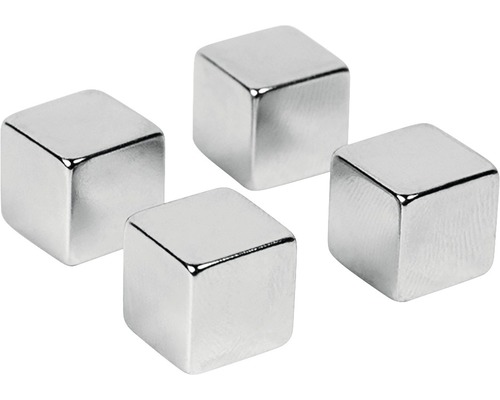 Aimants décoratifs Magic Cube set de 4 argent