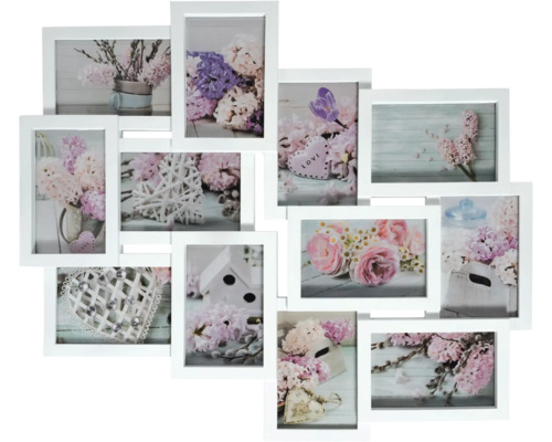 Cadre Collage Lilou blanc 60x50 cm 12 photos 10,5x15 cm