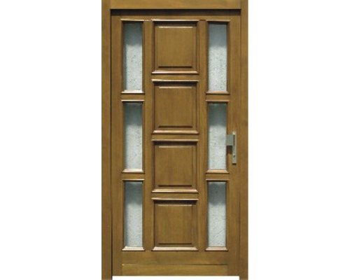 Porte d'entrée épicéa avec finition chêne modèle BB 117 1100x2105 mm tirant droit-0