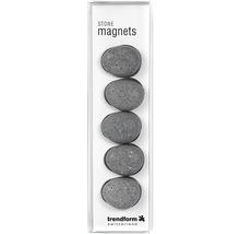 Dekomagnete Steine 5er-Set grau