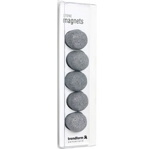 Dekomagnete Steine 5er-Set grau