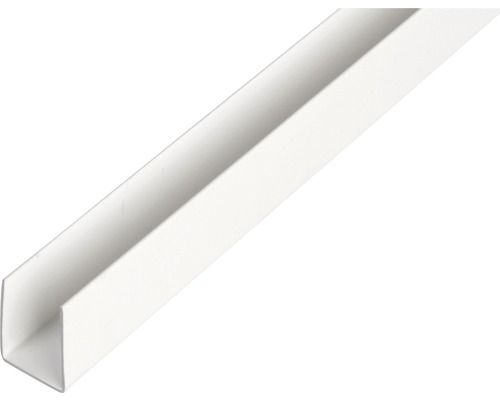 U-Profil PVC weiß 21x20x1 mm, 2,6 m U-Profil aus Kunststoff