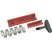 Koaxialkabel-Montageset mit Abisolierwerkzeug und F-Steckern