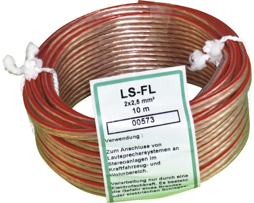 Lautsprecherkabel 2x2,5 mm², 10 Meter Rolle