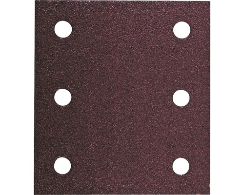 Feuille abrasive pour ponceuse vibrante 114x104 mm, grain 40, lot de 10 Feuille abrasive avec six trous pour l''extraction de la poussière