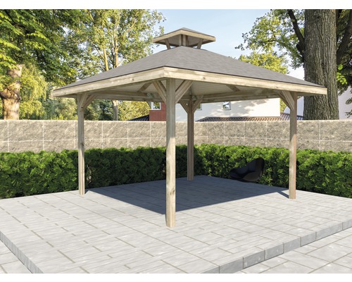 Pavillon weka 304x304 cm traité en autoclave par imprégnation Pavillon de jardin carré en bois avec toit