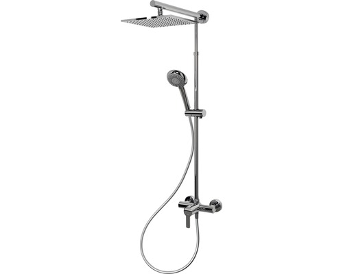 Colonne de douche avec mitigeur Schulte Classic plus pomme haute extra plate carré chrome D962161 02